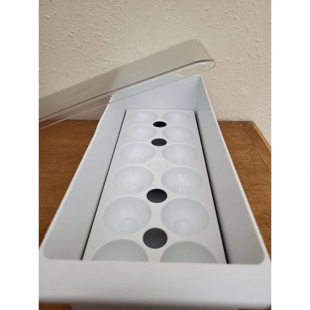 Refrigerator Dozen Egg Bin Storage Removable Tray Holder Container with Lid